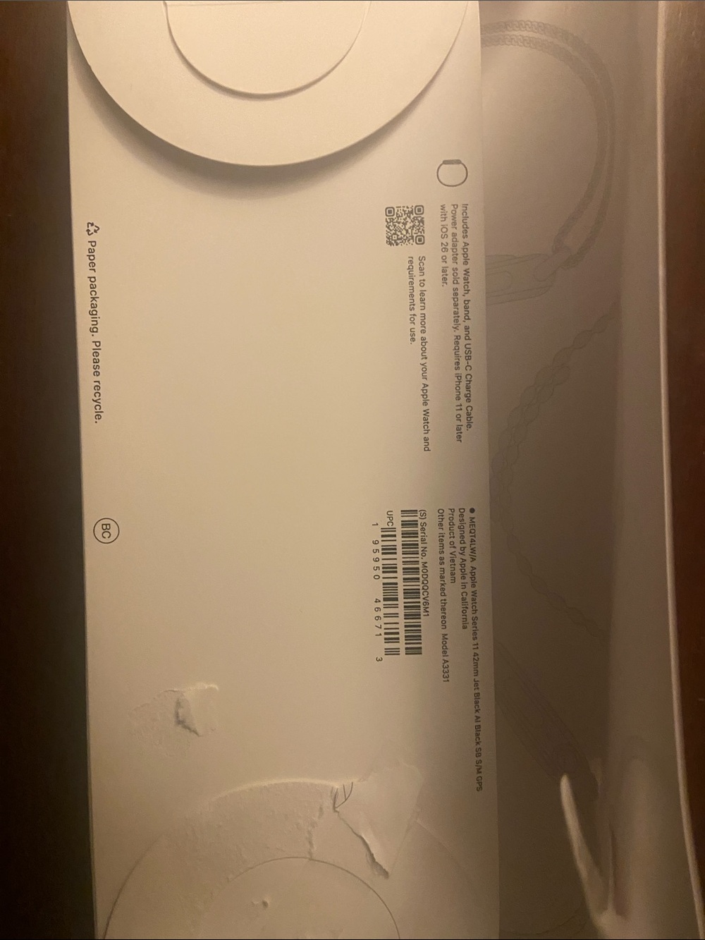 Apple Watch series 11 42MM jet black AI black SB S/M  GPS - Picture 3 of 11